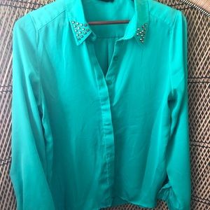 Studded green blouse
